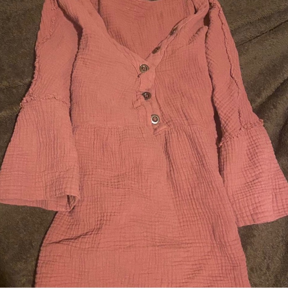 Pink Button-Up Dress